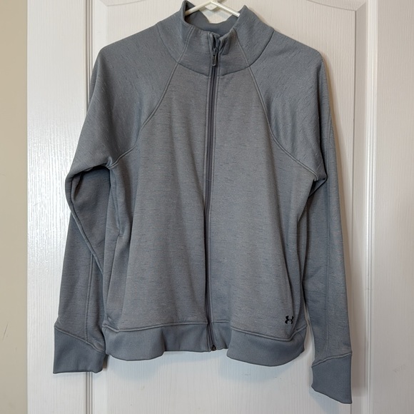 Under Armour UA Armour Fleece ColdGear Full Zip Jacket Gray Large - Picture 2 of 13